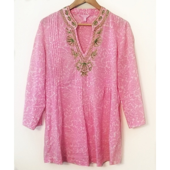 Lilly Pulitzer Tops - Lilly Pulitzer | Sarasota Beaded Embroidered Tunic